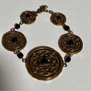 Sara Blaine for Willow House Elegant Gold and Black Bracelet with shell